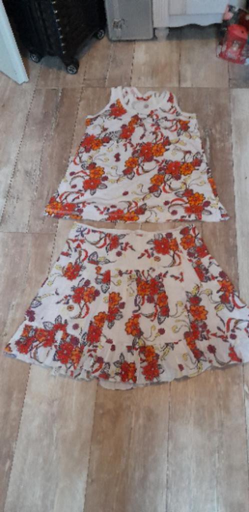 EDC Esprit SET: top XL + gevoerde rok 40 z.g.a.n., Kleding | Dames, Rokken, Zo goed als nieuw, Maat 46/48 (XL) of groter, Blauw