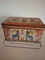 Zeldzaam Ned. Indië wayang theeblik Jacra's-Otto Roelofs & Z, Minder dan 50 cm, Gebruikt, Minder dan 50 cm, Ophalen of Verzenden