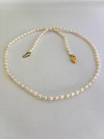Parel Ketting Witte Rijst Parels 4mm 14K Goud Minimalistisch, Ophalen of Verzenden, Nieuw, Wit, Goud