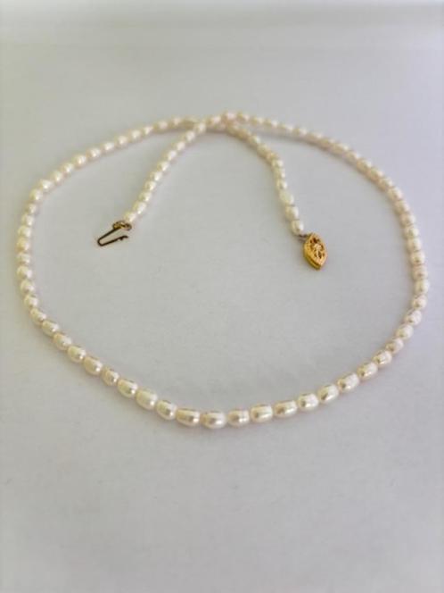 Parel Ketting Witte Rijst Parels 4mm 14K Goud Minimalistisch, Sieraden, Tassen en Uiterlijk, Kettingen, Nieuw, Goud, Wit, Ophalen of Verzenden