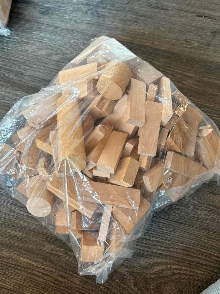 Houten blokken, Huis en Inrichting, Woonaccessoires | Droogbloemen, Zo goed als nieuw, Ophalen of Verzenden