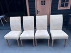 Suede leren stoelen creme., Huis en Inrichting, Stoelen, Gebruikt, Overige kleuren, Vier, Ophalen