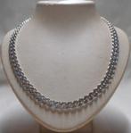 Zilveren massieve gourmet schakel ketting nr.1543, Sieraden, Tassen en Uiterlijk, Kettingen, Verzenden, Zo goed als nieuw, Zilver