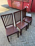 Hard houten tafel stoelen + 1 kussentje, Antiek en Kunst, Ophalen