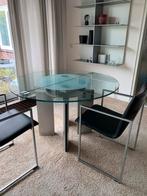 Glazen eettafel van Ronald Schmitt -uitschuifbaar-, Huis en Inrichting, Tafels | Eettafels, Ophalen, Modern design, 100 tot 150 cm