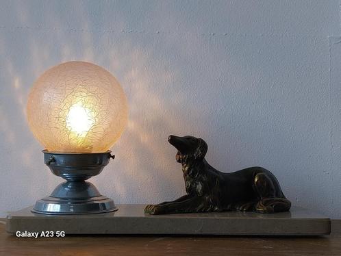 Art Deco lamp tafellamp met windhond, Antiek en Kunst, Antiek | Lampen, Ophalen of Verzenden