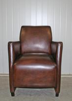 Engelse fauteuil in bruin rundleer van Jeantique, Huis en Inrichting, Fauteuils, Nieuw, Minder dan 75 cm, Leer, Engels