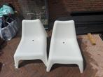 Twee witte Ikea tuinstoelen, Tuin en Terras, Tuinstoelen, Ophalen, Zo goed als nieuw, Kunststof