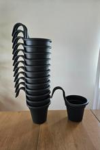 Zwarte balkon bloempot 13 stuks, Kunststof, Rond, Binnen, Ophalen of Verzenden