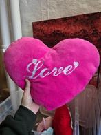 Roze hartje love kussentje, Ophalen of Verzenden, Gebruikt, Roze, Vierkant