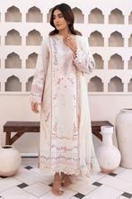 Indian bollywood pakistani lawn Qalamkar zalm salwar kameez, Ophalen of Verzenden, Zo goed als nieuw, Maat 42/44 (L), Overige typen