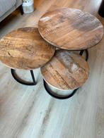 Set van 3 salontafels, 50 tot 100 cm, Rond, Ophalen of Verzenden, Zo goed als nieuw