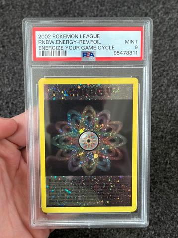 Pokémon PSA 9 Rainbow Energy Reverse holo - Pokemon league beschikbaar voor biedingen