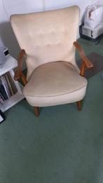 Vintage fauteuil met wollen bekleding, Huis en Inrichting, Ophalen, Gebruikt, Minder dan 75 cm, 50 tot 75 cm