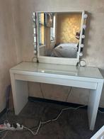 Make-up tafel met spiegel en lampen ZSM weg, Huis en Inrichting, Tafels | Kaptafels, Ophalen, 100 tot 150 cm, Zo goed als nieuw