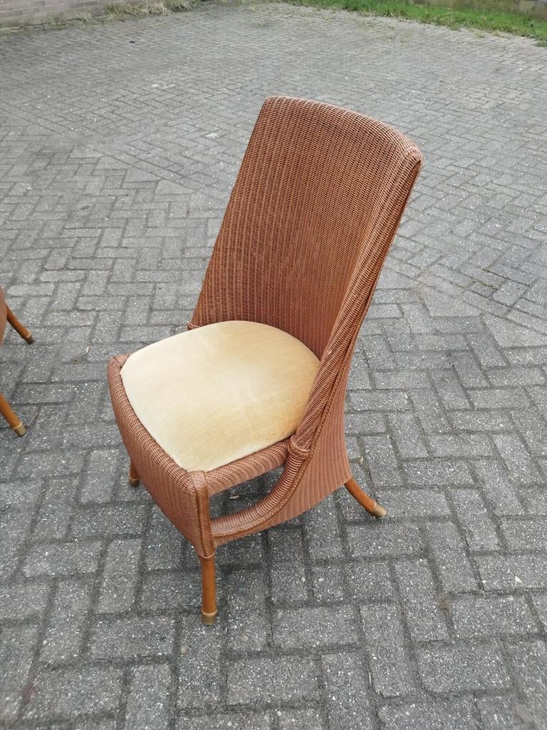 Vintage Lloyd Loom eetkamer stoelen van Vincent Sheppard, Antiek en Kunst, Ophalen of Verzenden