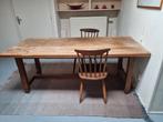 Massief Houten Tafel 90x190, Ophalen, 50 tot 100 cm, Landelijk, 150 tot 200 cm