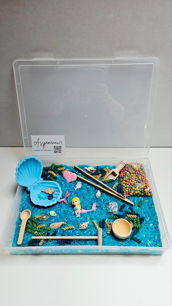 Speelbak compleet XL Zeemeermin - sensorisch speelgoed, Kinderen en Baby's, Speelgoed | Educatief en Creatief, Ophalen of Verzenden
