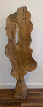 Uniek handgemaakt houten staand blad  +/- 120cm hoog, Antiek en Kunst, Kunst | Beelden en Houtsnijwerken, Ophalen