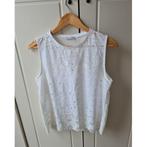 Witte mouwloze top met detail van ZARA maat M, Maat 38/40 (M), Verzenden, Zo goed als nieuw, Zonder mouw