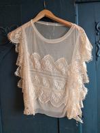 T-shirt met kant details, Maat 38/40 (M), Beige, Ophalen of Verzenden, Korte mouw