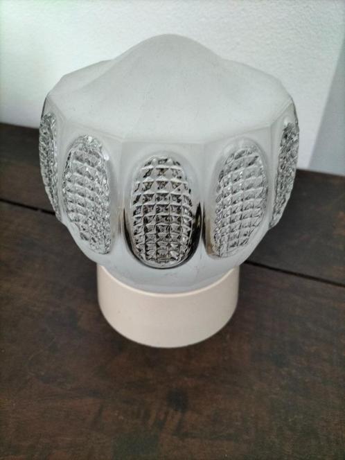 2 leuke vintage plafondlampen, jaren 60, Huis en Inrichting, Lampen | Plafondlampen, Gebruikt, Glas, Kunststof, Ophalen of Verzenden