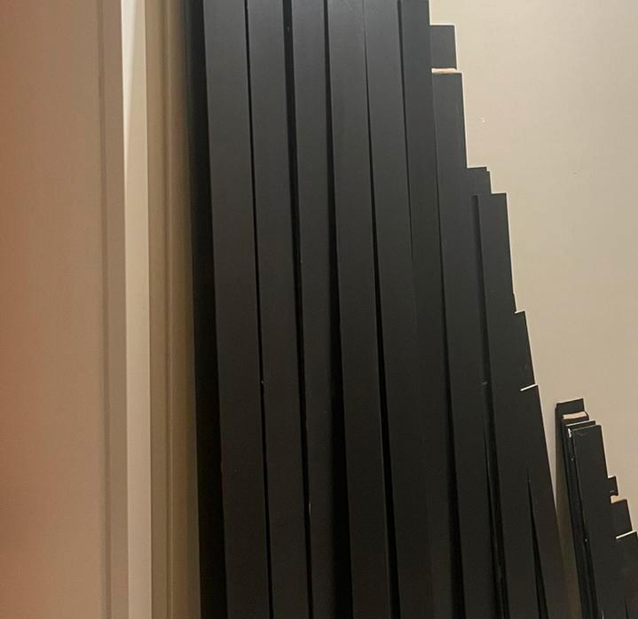 Zwarte houten plinten 12x90mm, Doe-het-zelf en Verbouw, Plinten en Afwerking, Gebruikt, Plinten, Mdf, 200 tot 250 cm, Ophalen