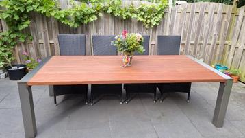 RVS Meranti tuintafel Joekel groot zwaar echt beschikbaar voor biedingen