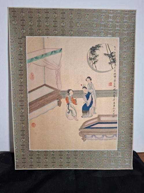 Chinese prent op zijde., Antiek en Kunst, Kunst | Niet-Westerse kunst, Ophalen of Verzenden