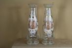 Stel antiek glazen vaasjes met putti, Antiek en Kunst, Ophalen of Verzenden