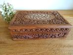 India. Handgesneden kistje juwelendoosje met inlegwerk, Antiek en Kunst, Verzenden