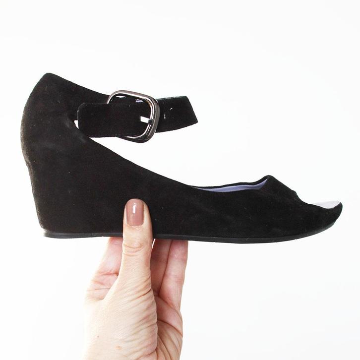 Mooie Suede SPM Sleehakken -s15 (Maat 39) € 30,-, Kleding | Dames, Schoenen, Zo goed als nieuw, Overige typen, Zwart, Ophalen of Verzenden