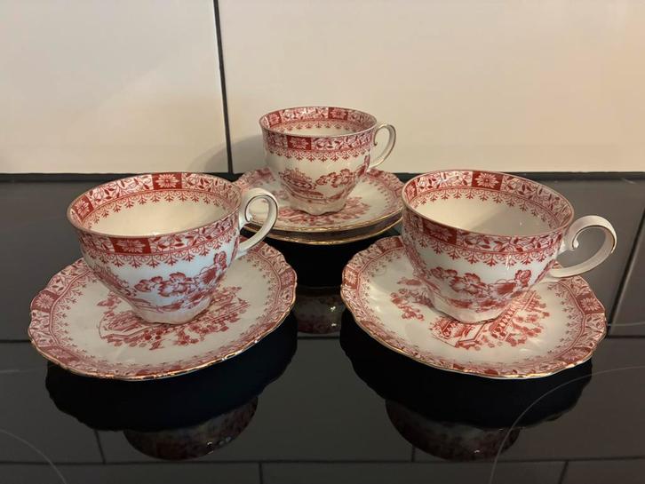 3 x kop & schotel - Seltmann Weiden rood, Antiek en Kunst, Antiek | Servies compleet, Ophalen