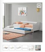 Bedbank meisjes wit grenen, Ophalen, 85 tot 100 cm, Gebruikt, Lattenbodem