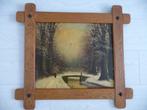 schilderij WINTER LANDSCHAP IN BOS, Antiek en Kunst, Ophalen