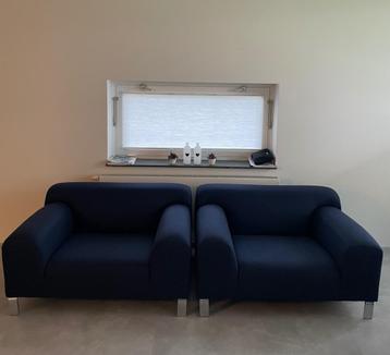 Strak moderne design fauteuils/love Seats in nachtblauw  beschikbaar voor biedingen