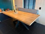 Eiken eettafel met stalen spinpoot 100x200cm, Ophalen, 100 tot 150 cm, Eikenhout, 200 cm of meer