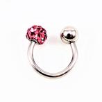 RVS Hoefijzer Piercing Neus Septum Tragus Helix + Donkerroze, Staal, Birgitta-Gracht 33, 6465 EL Kerkrade, Nederland, Verzenden