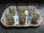 vintage verzilverde set thee glazen, Antiek en Kunst, Antiek | Goud en Zilver, Ophalen
