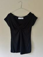 Zwart v hals shirt met knot twist maat M, Maat 38/40 (M), Verzenden, Zo goed als nieuw, Korte mouw