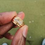 Gouden zegelring ring 14karaat 585, Sieraden, Tassen en Uiterlijk, Ringen, Gebruikt, Ophalen of Verzenden, 17 tot 18, Dame