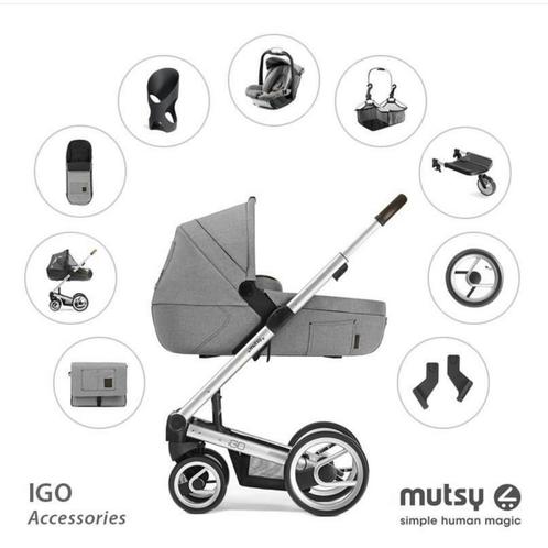 Mutsy iGo Kinderwagen, Kinderen en Baby's, Kinderwagens en Combinaties, Gebruikt, Combiwagen, Mutsy, Luchtbanden, Met reiswieg