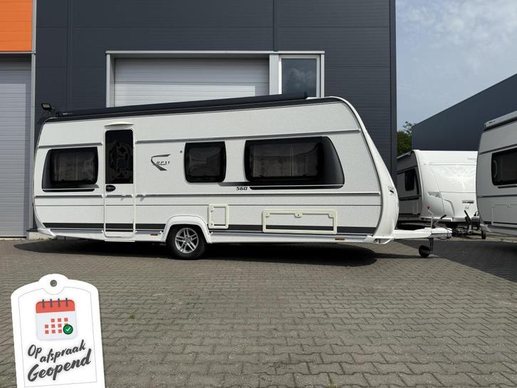 Fendt Opal 560 SG Thule Luifel -Mover, Caravans en Kamperen, Caravans, Bedrijf, 1500 - 2000 kg, Rondzit, Fendt, 2 aparte bedden