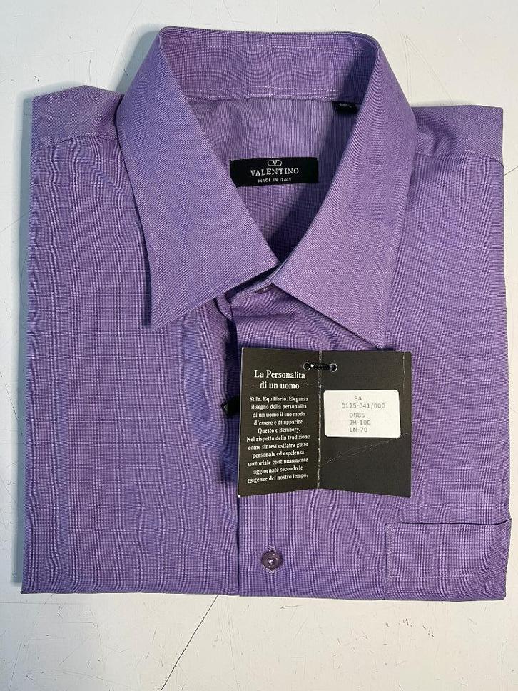 Valentino designer heren overhemd maat 46/18,5 NIEUW twv€200, Kleding | Heren, Overhemden, Nieuw, Overige halswijdtes, Paars, Ophalen of Verzenden
