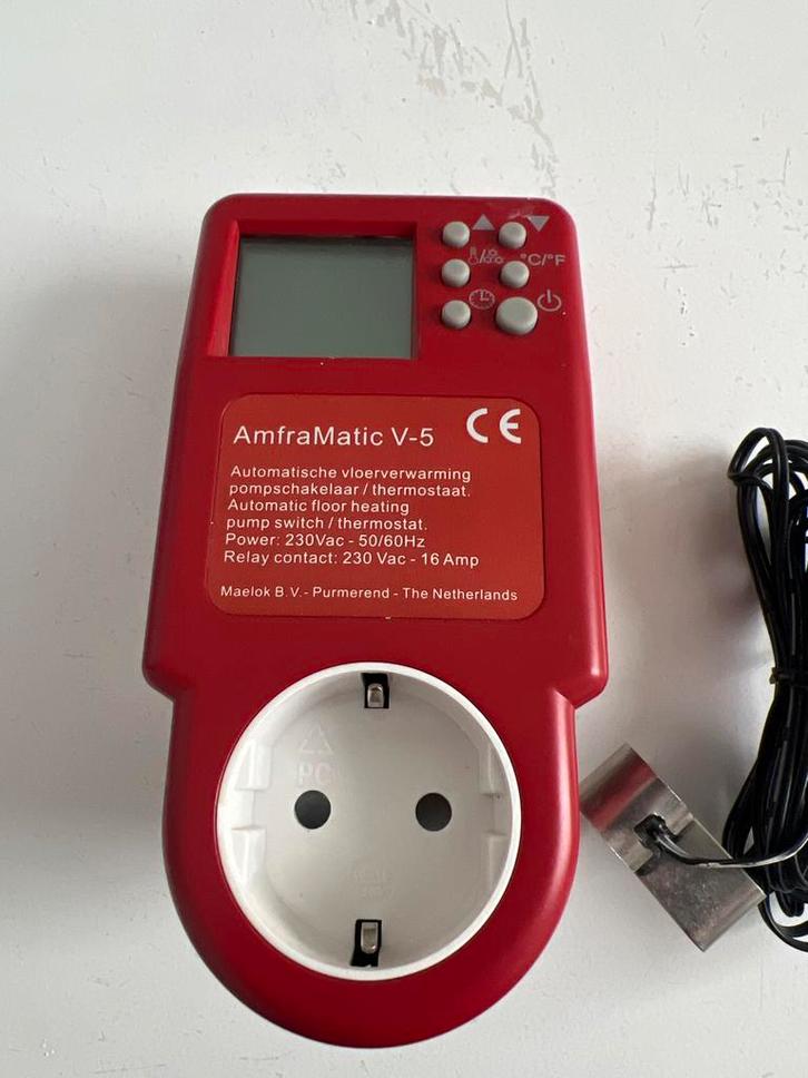 AmfraMatic V-5 Vloerverwarming Thermostaat, Doe-het-zelf en Verbouw, Thermostaten, Gebruikt, Slimme thermostaat, Ophalen of Verzenden