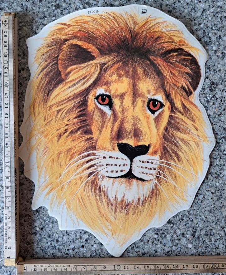 Prachtige grote vintage autosticker Leeuwen hoofd, Verzamelen, Stickers, Zo goed als nieuw, Ophalen of Verzenden