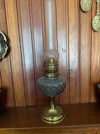 Antieke Olielamp met Glas, Ophalen of Verzenden