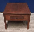 Antieke / vintage salontafel met 2 lades, Huis en Inrichting, Tafels | Salontafels, Ophalen, Gebruikt, 50 tot 100 cm, Vintage