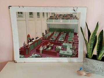 Schoolplaat 86 x 66 cm. De tweede kamer vergadert beschikbaar voor biedingen
