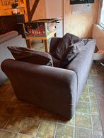 Bruine ribstof loveseat, Ophalen, Gebruikt, Stof, 75 tot 100 cm